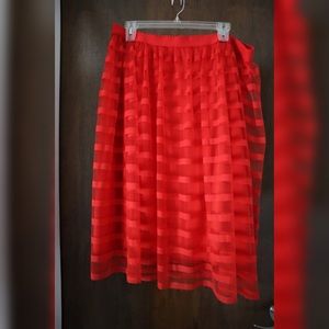Red Striped Skirt